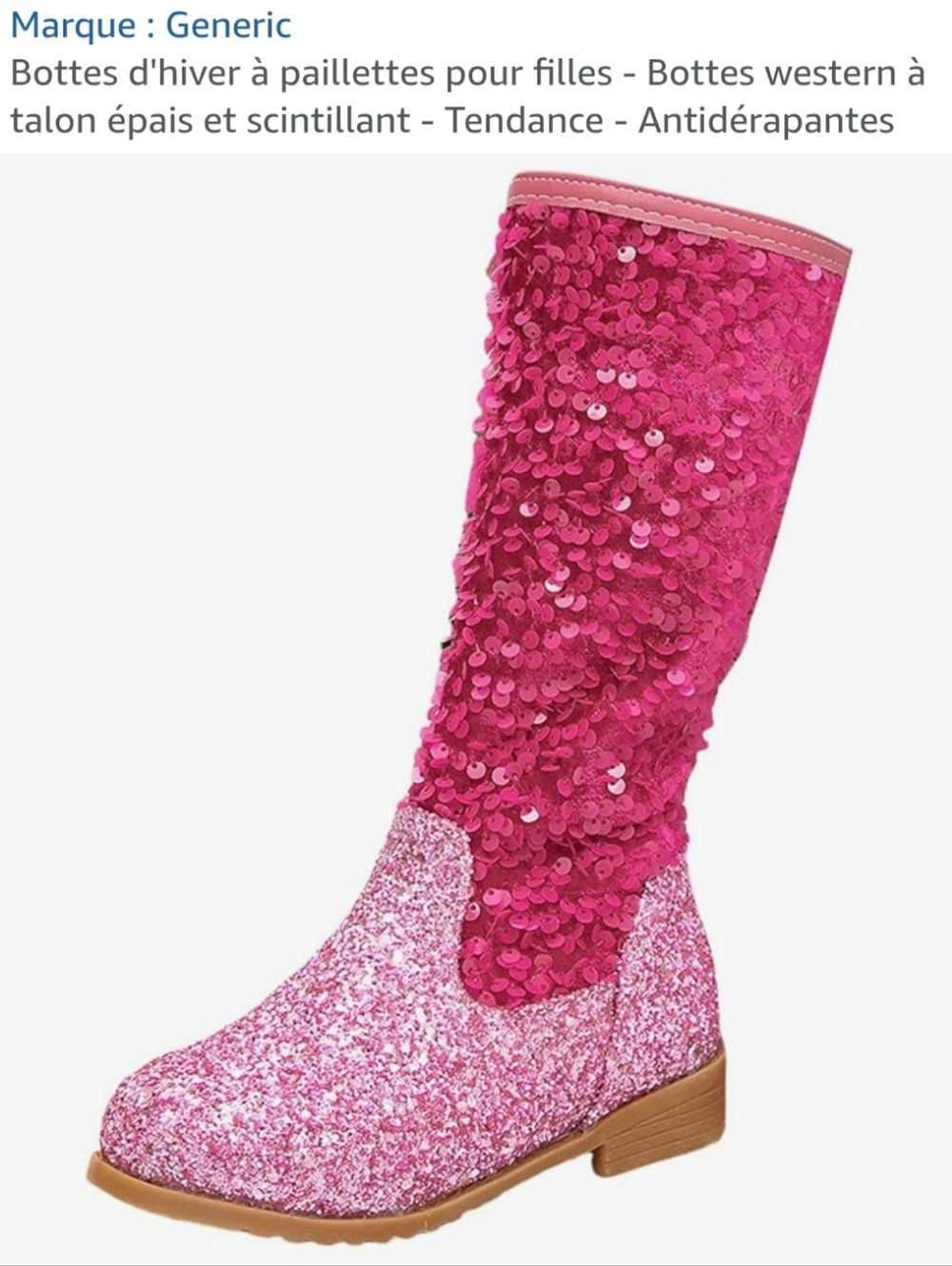 Girls' Pink Mid-Calf Boots New , SIZE 12,5 US